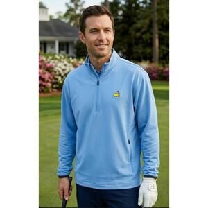 Masters Tech Men’s 1/4 Zip Pullover Blue Medium Golf